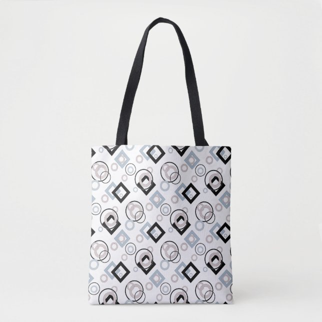 Bolsa Tote Padrão geométrico moderno multicolor (Frente)