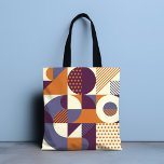 Bolsa Tote Padrão Geométrico Retroativo<br><div class="desc">Este design apresenta um padrão geométrico retrô. #abstrato #geométrico #geométrico #moderna #chic #na moda #elegante #trendy #trending #style #fashion #home #office #work #School #bolsa #totebags #acessórios #gifts #compre #plum #rople #creme</div>