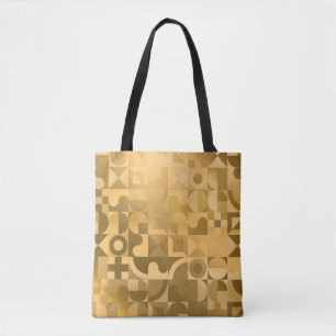 Bolsa Tote Padrão geométrico sem costura do ouro de luxo
