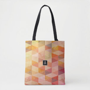 Bolsa Tote Padrão Geométrico Triângulo Macio Monogramado