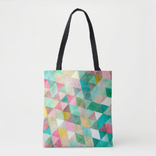Bolsa Tote Padrão Geométrico / Triângulos do PixDezines Boho