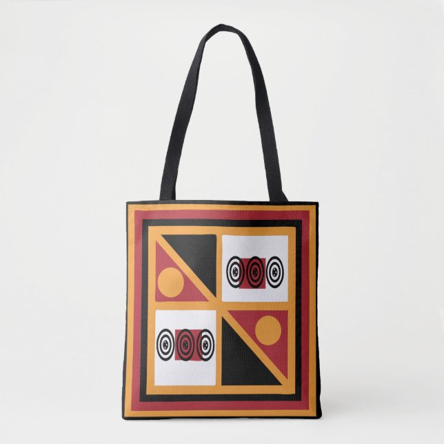 Bolsa Tote Padrão geométrico tribal abstrato africano (Frente)