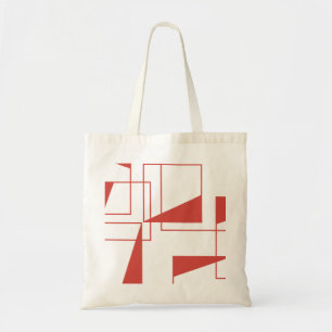 Bolsa Tote Padrão geométrico vermelho, moderno, dinâmico,