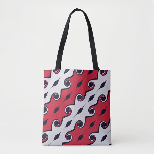 Bolsa Tote Padrão Giratório Abstrato de Moda (Frente)