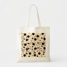 Bolsa Tote Padrão Glam de Bolinhas Rosa e Preto