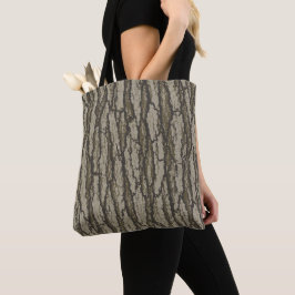 Bolsa Tote Padrão Gráfico de Camuflagem de Casca de Carvalho
