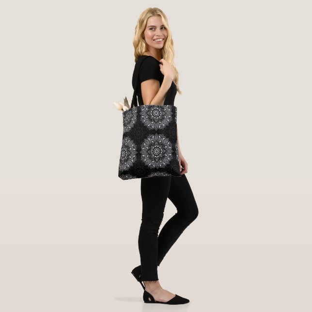 Bolsa Tote Padrão indiano de mandala espiritual preto (No(a) Modelo)