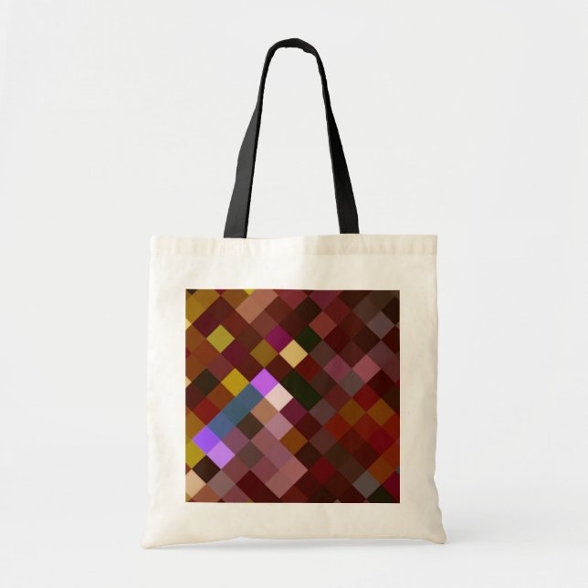 Bolsa Tote Padrão ixelado - Marrom (Frente)