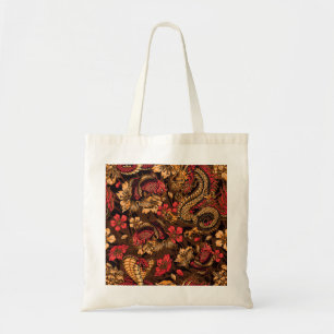 Bolsa Tote Padrão koi do dragão japonês.