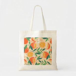 Bolsa Tote Padrão laranja sem costura, arte de colheita de ab
