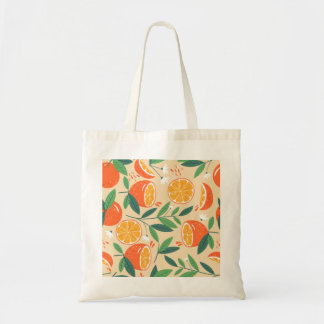 Bolsa Tote Padrão laranja sem costura, arte de colheita de ab