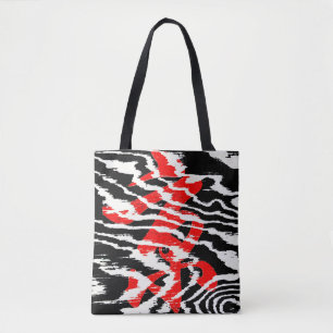 Bolsa Tote Padrão Legal de Abstrato branco preto