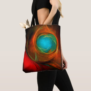 Bolsa Tote Padrão Legal de Abstrato de Arte Fina Azul Moderna