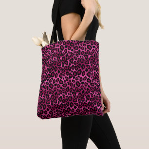 Bolsa Tote Padrão-Leopardo Rosa Quente