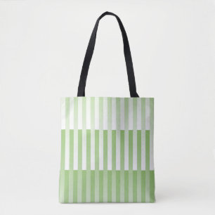 Bolsa Tote Padrão Listrado Verde Branco