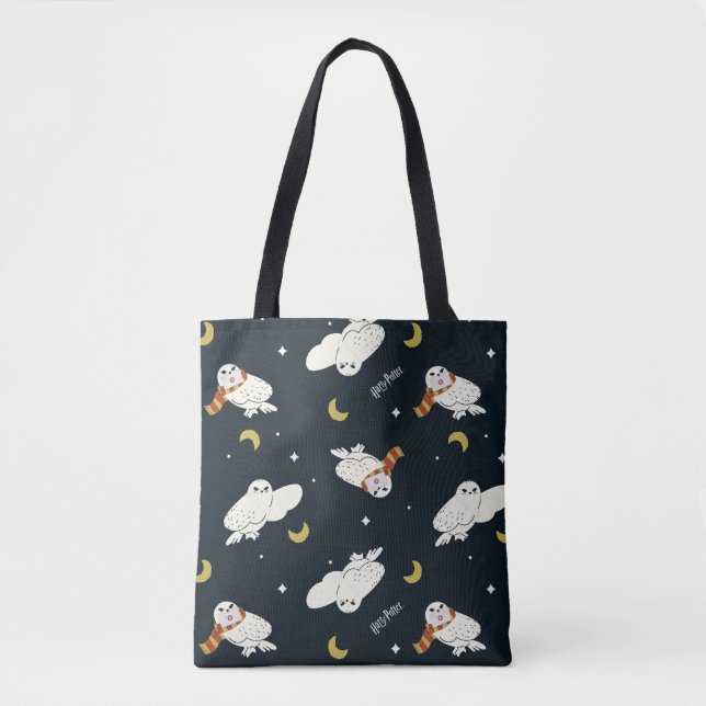 Bolsa Tote Padrão Luar Noturno da Hedwig (Frente)