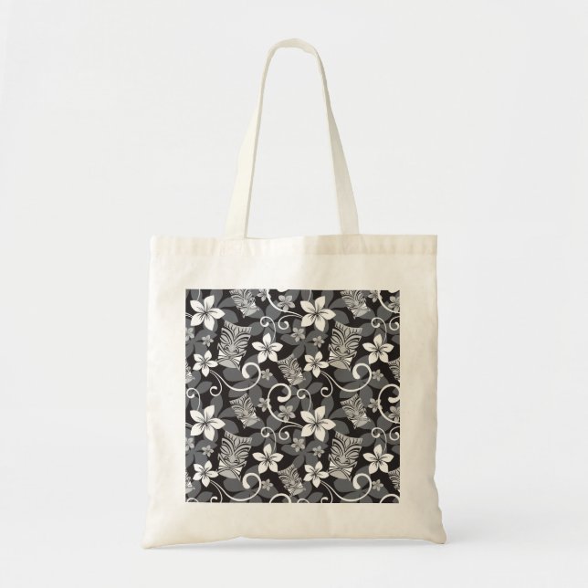 BOLSA TOTE PADRÃO LUAU TIKI (CARVÃO) (Frente)
