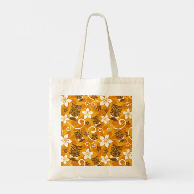 BOLSA TOTE PADRÃO LUAU TIKI (LARANJA) (Verso)