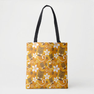 BOLSA TOTE PADRÃO LUAU TIKI (LARANJA)