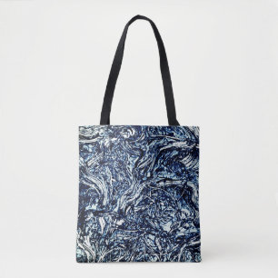 Bolsa Tote Padrão marinho Azul Natureza Abstrato