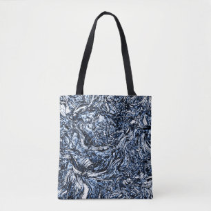 Bolsa Tote Padrão marinho Azul Natureza Abstrato