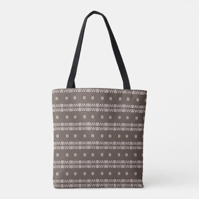 Bolsa Tote Padrão marrom e bege moderno e elegante (Verso)