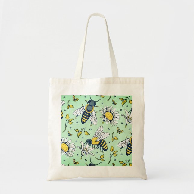 Bolsa Tote Padrão Mel Muitas Abelhas (Frente)