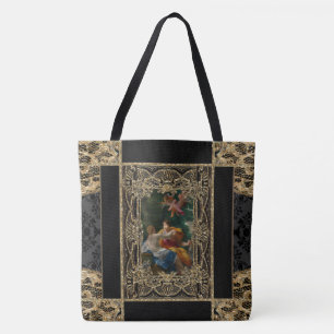 Bolsa Tote Padrão Menino Elegante Barroco de Alta Permissão I
