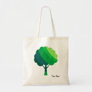 Bolsa Tote Padrão Mínimo de Árvore Verde Aestética Personaliz