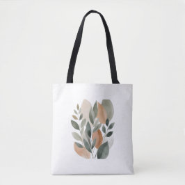 Bolsa Tote Padrão Mínimo de Folhas Botânicas