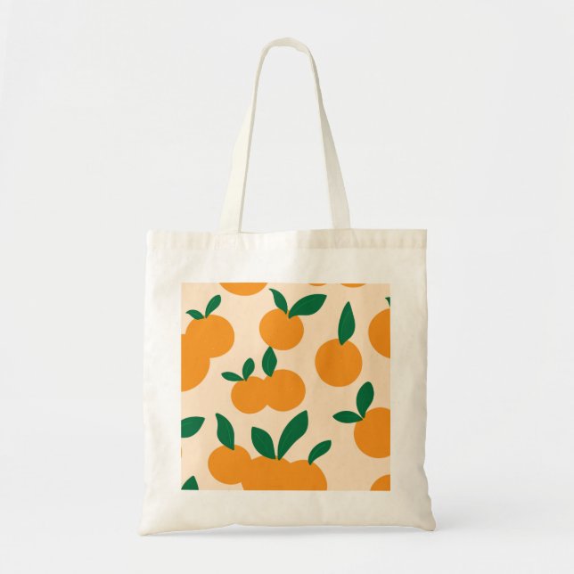Bolsa Tote Padrão Moderno de Frutas de Na moda Citros (Frente)