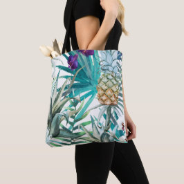 Bolsa Tote Padrão moderno de tendências pineanases fruta chic