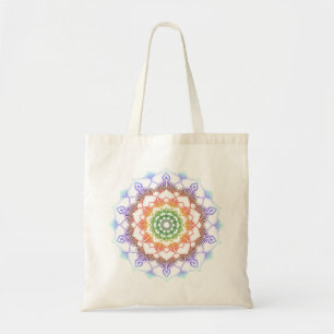 Bolsa Tote Padrão Multicolor do Arco-Íris Mandala