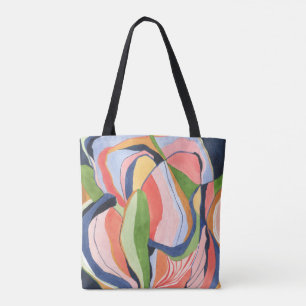Bolsa Tote Padrão na moda Botânico de Abstrato de Aquarela