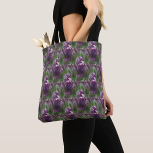 Bolsa Tote Padrão Natural Da Flor Da Tulpa Roxa