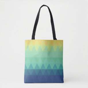 Bolsa Tote Padrão ombre do triângulo de abstrato elegante