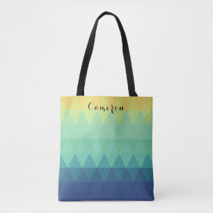 Bolsa Tote Padrão ombre do triângulo do abstrato elegante per