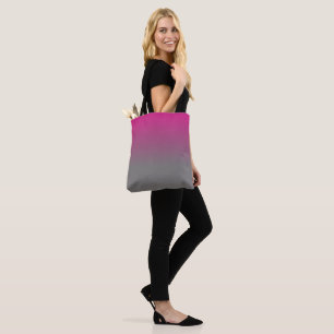 Bolsa Tote Padrão Ombre Rosa e Cinza