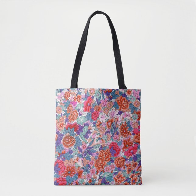 Bolsa Tote Padrão ornamental em cores impressionantes (Frente)