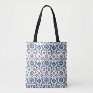 Bolsa Tote Padrão Ornamental Floral. Costura Árabe Tradicio