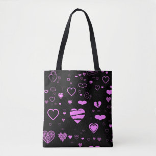 Bolsa Tote Padrão Orquídeo Moderno Coração Corajoso