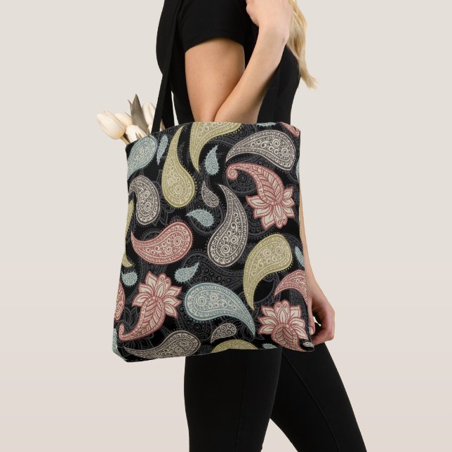 Bolsa Tote Padrão Paisley  (Close Up)