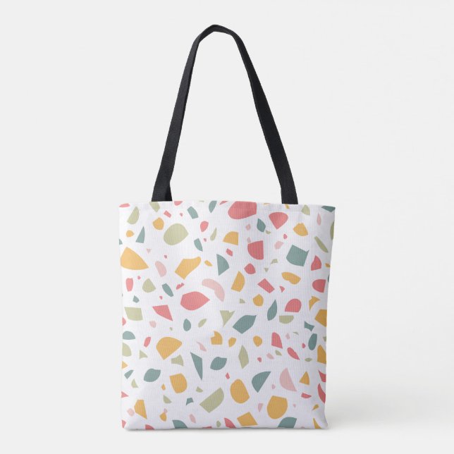 Bolsa Tote Padrão pastel moderno de terrazzo (Verso)