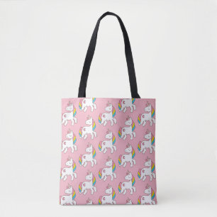 Bolsa Tote Padrão Pastel Unicorn