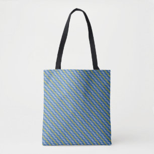 Bolsa Tote Padrão pequeno do diafrão verde azul