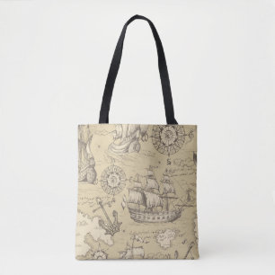 Bolsa Tote Padrão perfeito de abstrato de colheita no tema