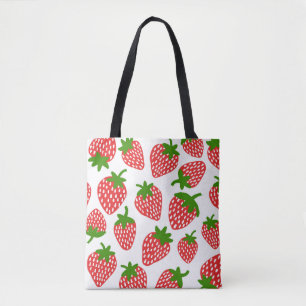 Bolsa Tote Padrão perfeito de Strawberrie. Ilustração Vintage