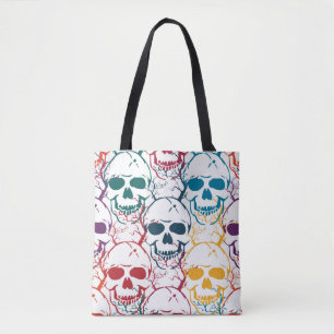 Bolsa Tote Padrão perfeito do Halloween com crânios. Colorido