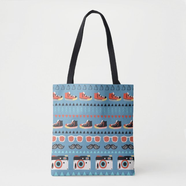 Bolsa Tote Padrão perfeito do hipster retrorreflector (Frente)