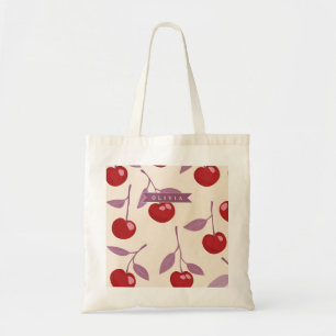 Bolsa Tote Padrão Personalizado de Cereja Doce Fofo Retro Fem